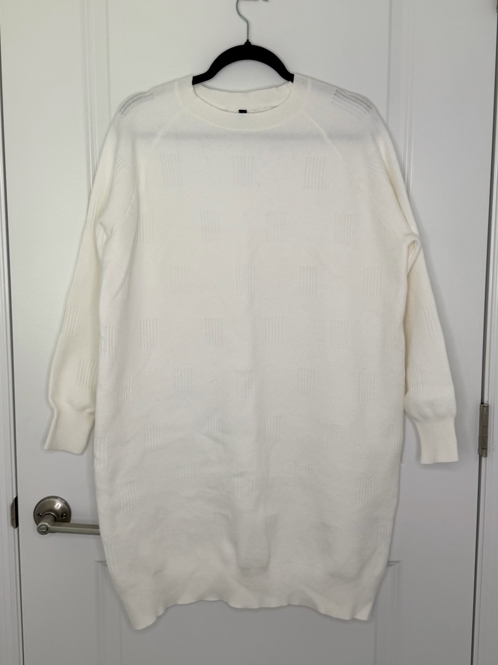 Arach&Cloz Ivory Textured Knit Sweater Dress Size M